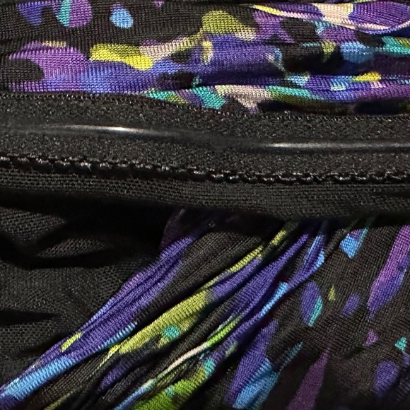 253 BCBGMAXAZRIA Runway |NWOT Purple One Shoulder Mesh Ruched Mini Dress (Sz XS) - Picture 7 of 16